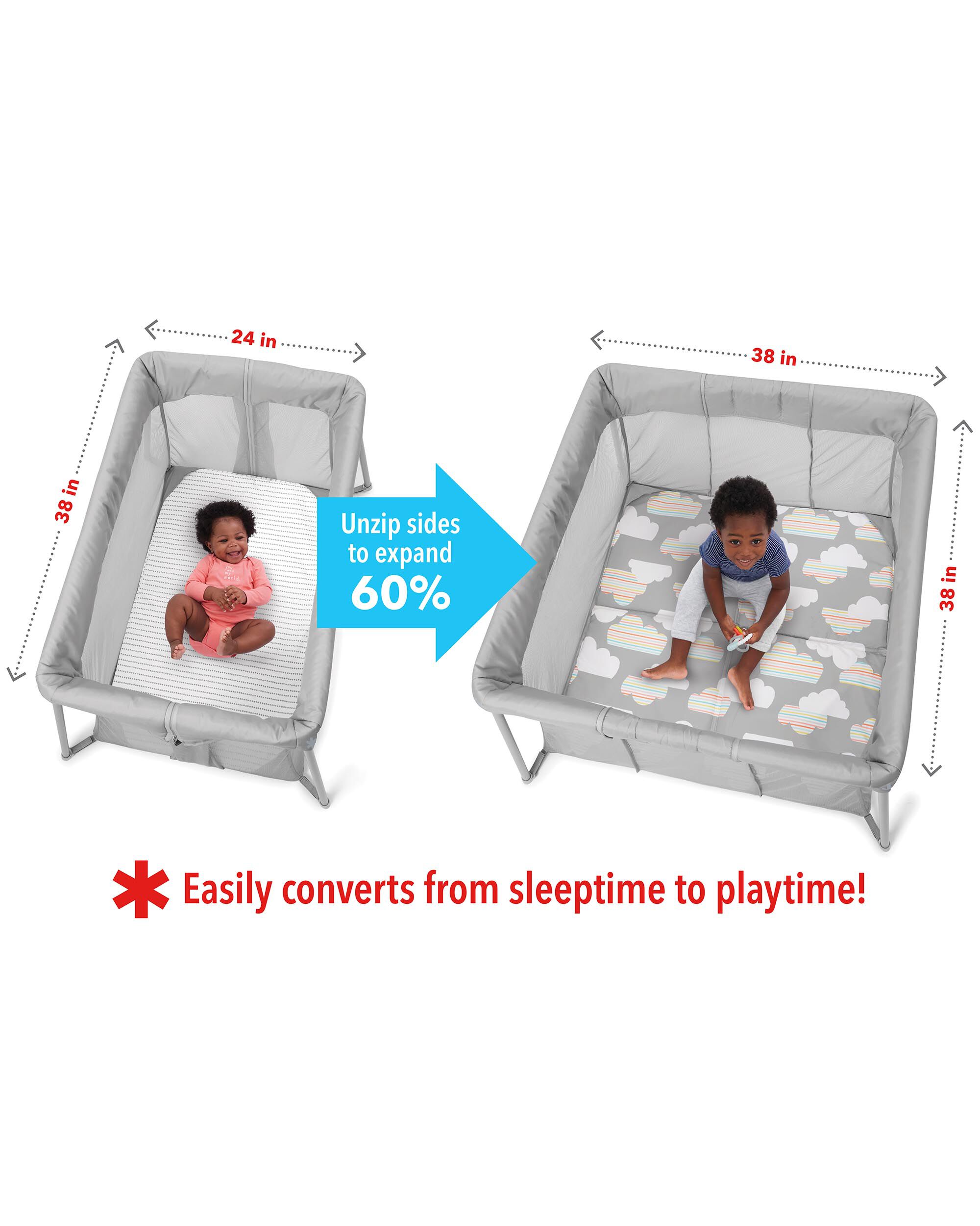 skip hop play to night travel crib