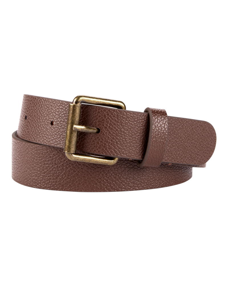 Faux Leather Belt - Brown, image 1 of 1 slides