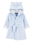 Baby Dog Hooded Terry Robe - Blue, image 1 of 4 slides