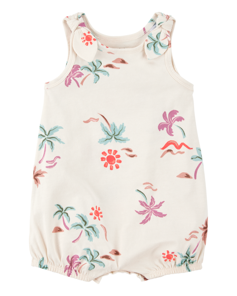 Baby Beach Print Cotton Romper, image 1 of 4 slides