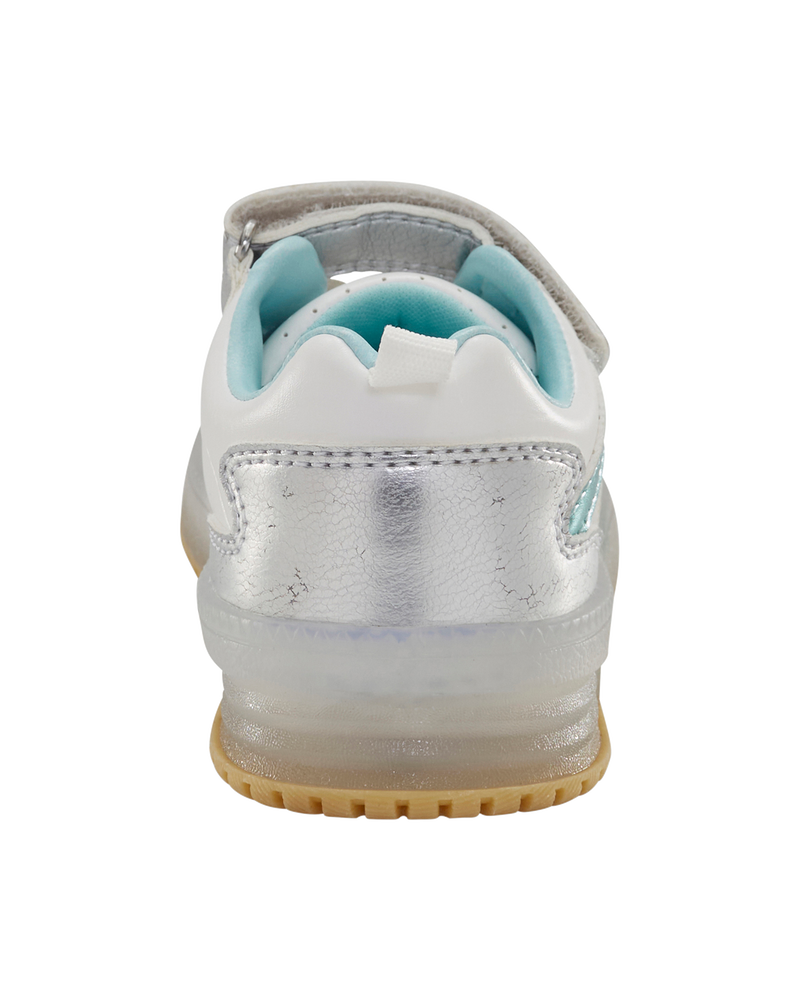 Toddler Light Up Metallic Sneakers - Silver/Aqua, image 4 of 8 slides