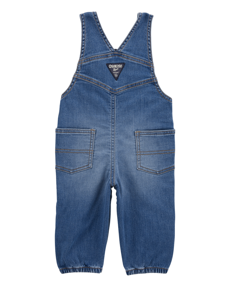 Baby Knit-Like Denim Overalls - Medium Wash, image 2 of 5 slides