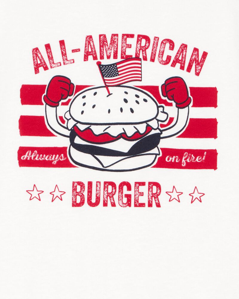 Kid All American Burger Short-Sleeve Graphic Tee - White, image 2 of 3 slides