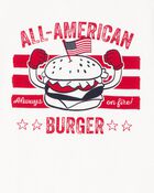 Kid All American Burger Short-Sleeve Graphic Tee - White, image 2 of 3 slides