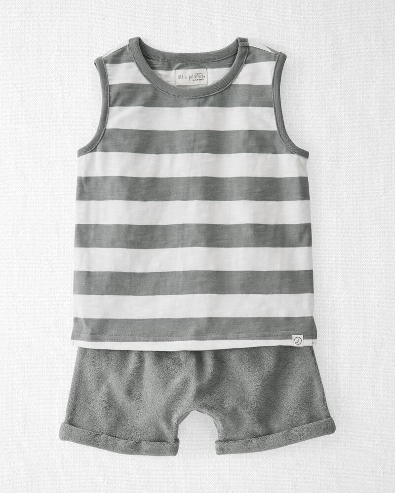 Toddler Striped Organic Cotton Sun Set, image 1 of 5 slides