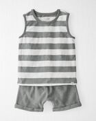 Toddler Striped Organic Cotton Sun Set, image 1 of 5 slides