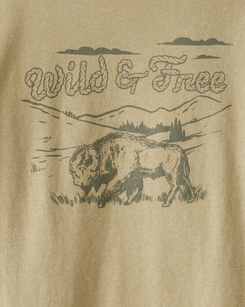 Boys Wild And Free Long-Sleeve Graphic Tee - Brown, image 2 of 3 slides
