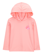 Toddler UPF 50+ Sun Protection Floral Moisture Wicking Active Pullover - Coral, image 1 of 4 slides