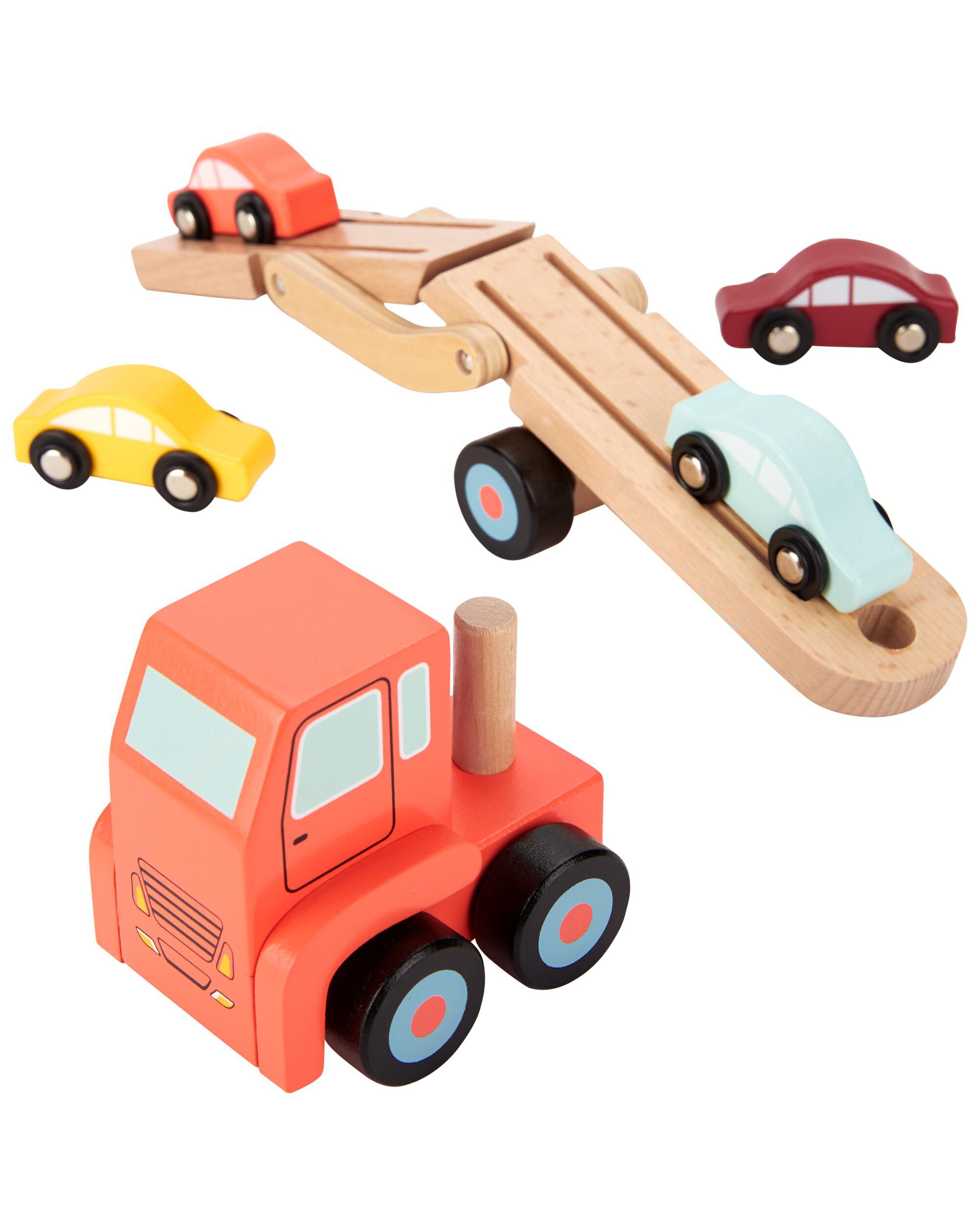 Wooden car shop carrier toy