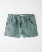 Baby Organic Cotton Drawstring Shorts in Green, image 1 of 4 slides