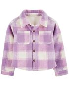Plaid Fleece-Lined Shacket, image 1 of 4 slides