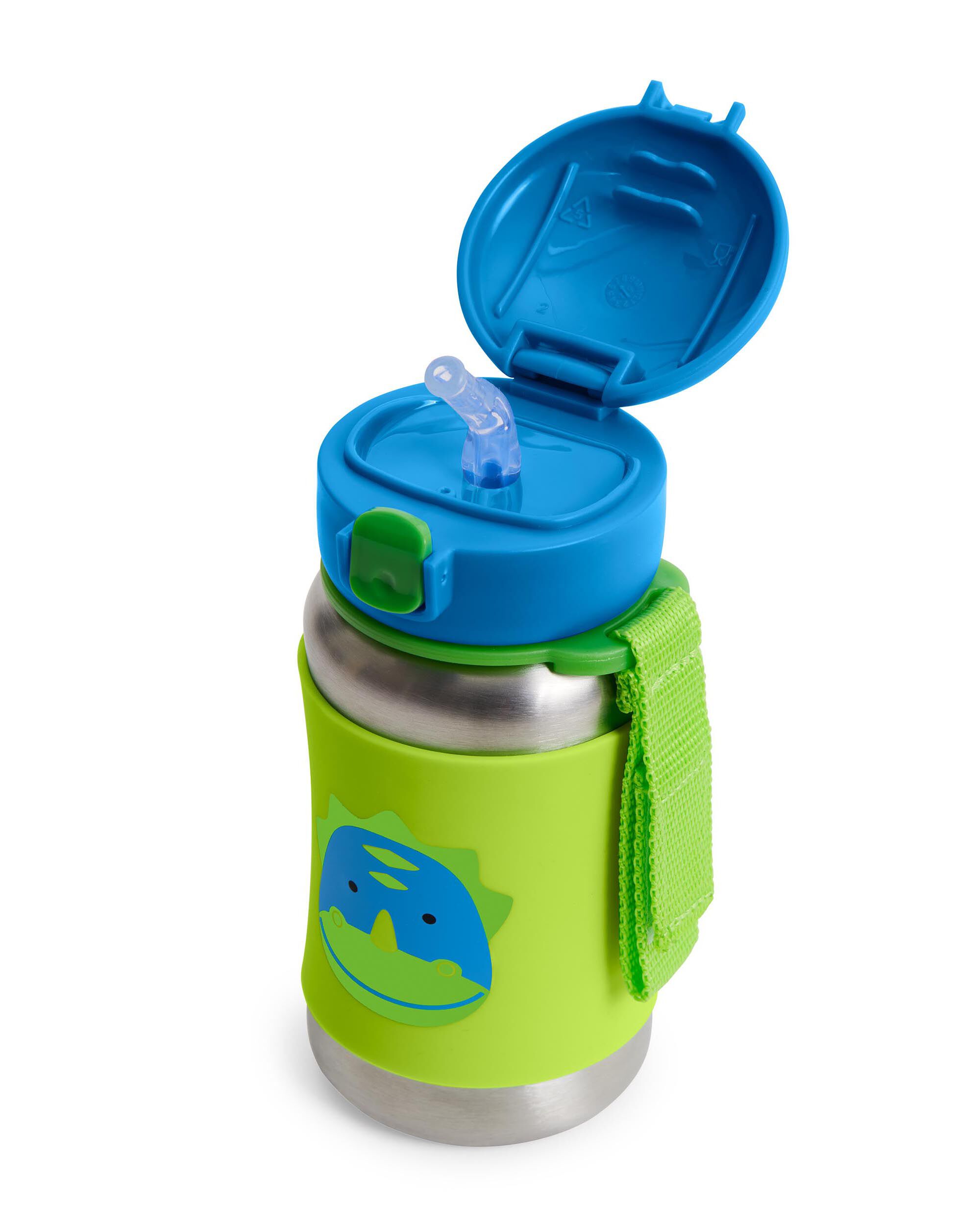 Dinosaur Zoo Stainless Steel Little Kid Straw Bottle skiphop