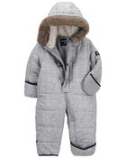Baby Heavyweight Hooded Snowsuit, image 2 of 3 slides