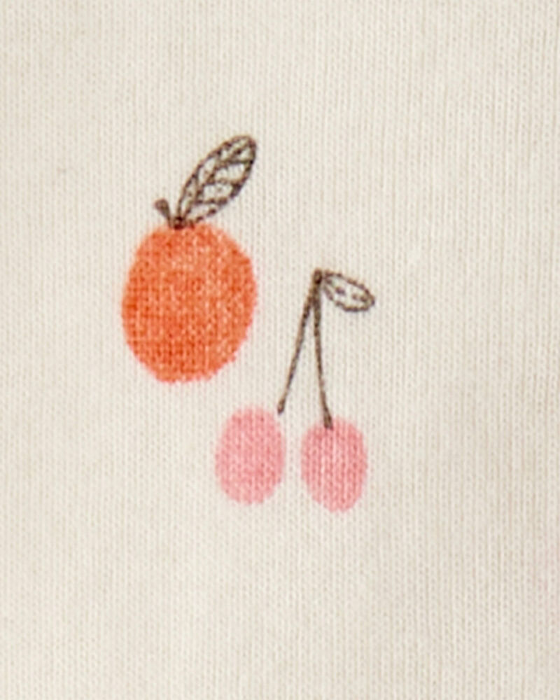 Toddler Fruit Print Organic Cotton 2-Piece Pajamas, image 3 of 4 slides