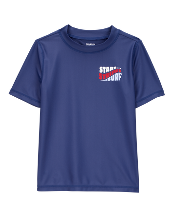 Kid Fourth of July Short Sleeve Rashguard - Navy, 
