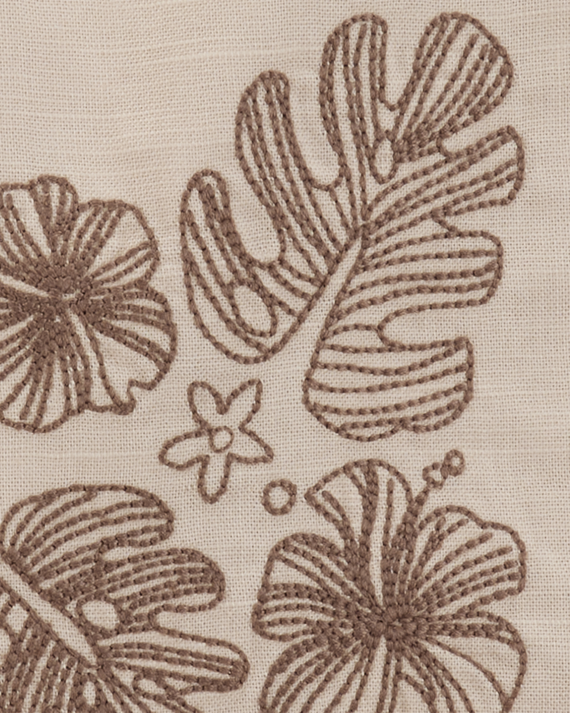 Baby 2-Piece Shirt & Short Set with Embroidered Frog - Khaki, image 3 of 4 slides