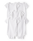 Baby 5-Pack Short-Sleeve Bodysuits - White, image 1 of 6 slides