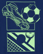 Kid Soccer Short-Sleeve Graphic Tee - Navy, image 2 of 3 slides