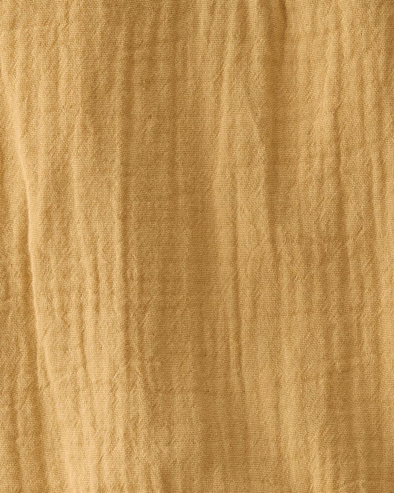 Baby Organic Cotton Gauze Overalls in Gold, image 4 of 5 slides
