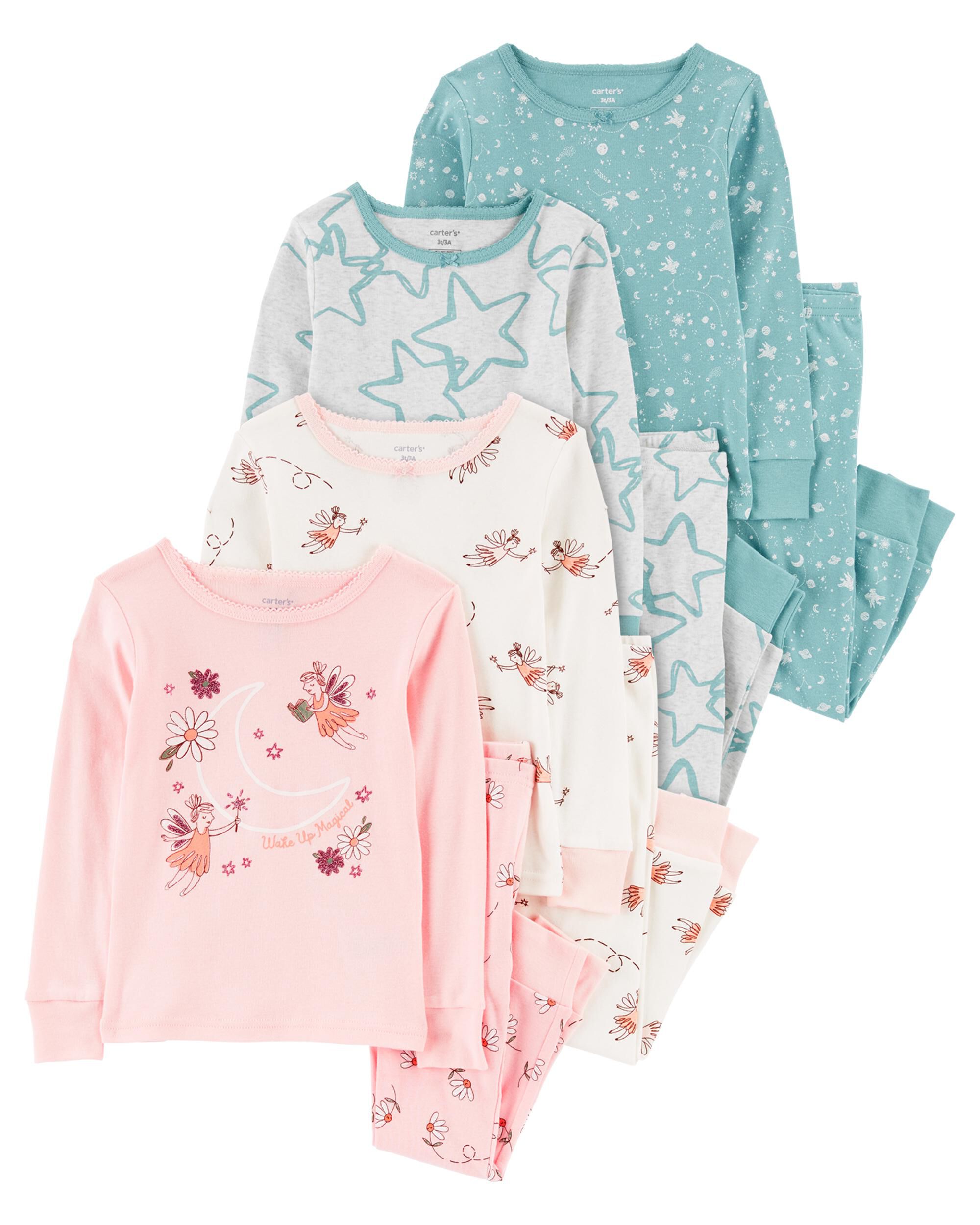 Multi Toddler 8 Piece Cotton Blend Pajamas skiphop