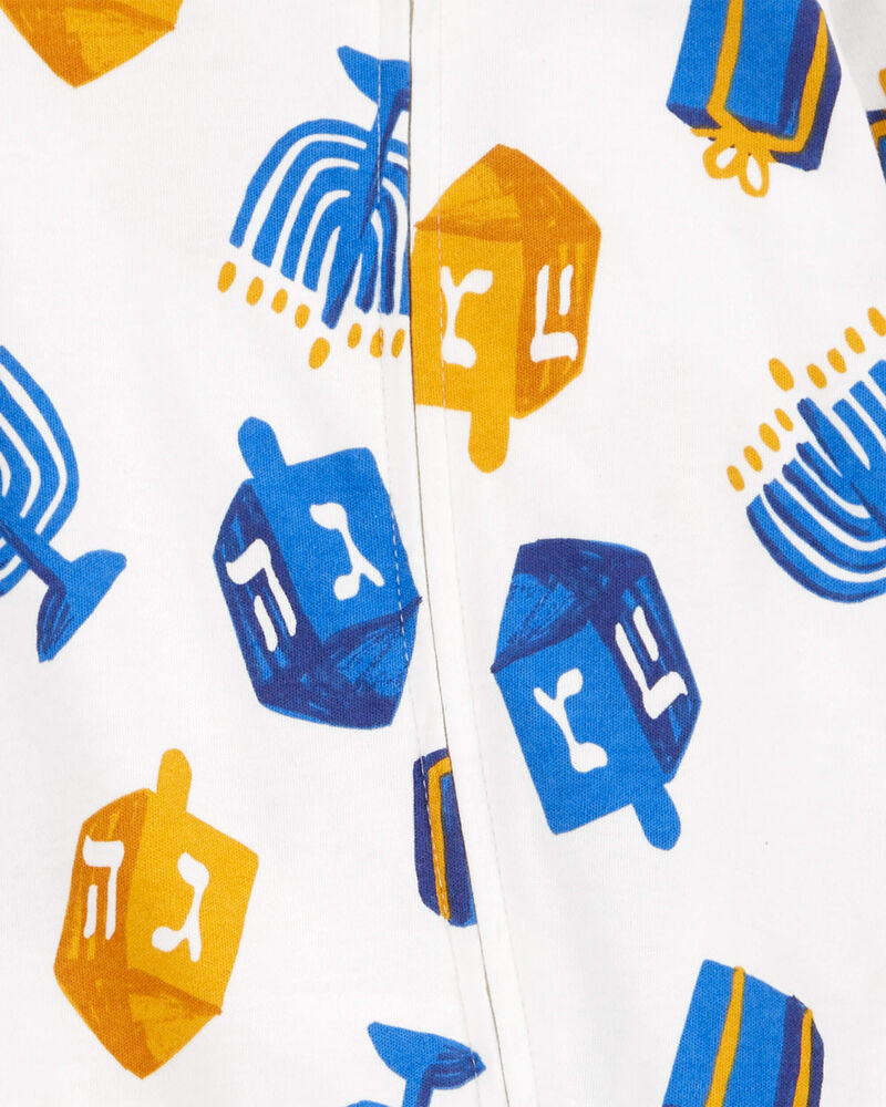 Baby Hanukkah 2-Way Zip Cotton Sleep & Play Pajamas, image 2 of 4 slides