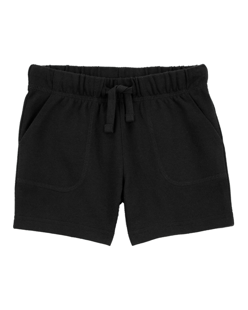 Toddler Boy Pull-On French Terry Shorts - Black, image 1 of 6 slides