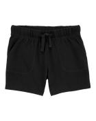 Toddler Boy Pull-On French Terry Shorts - Black, image 1 of 6 slides