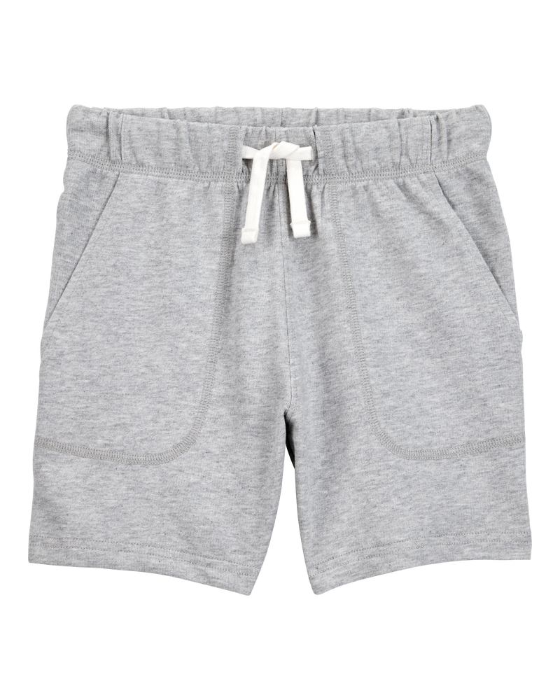Boys Pull-On French Terry Shorts - Grey, image 1 of 4 slides