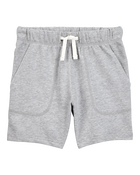 Boys Pull-On French Terry Shorts - Grey, image 1 of 4 slides