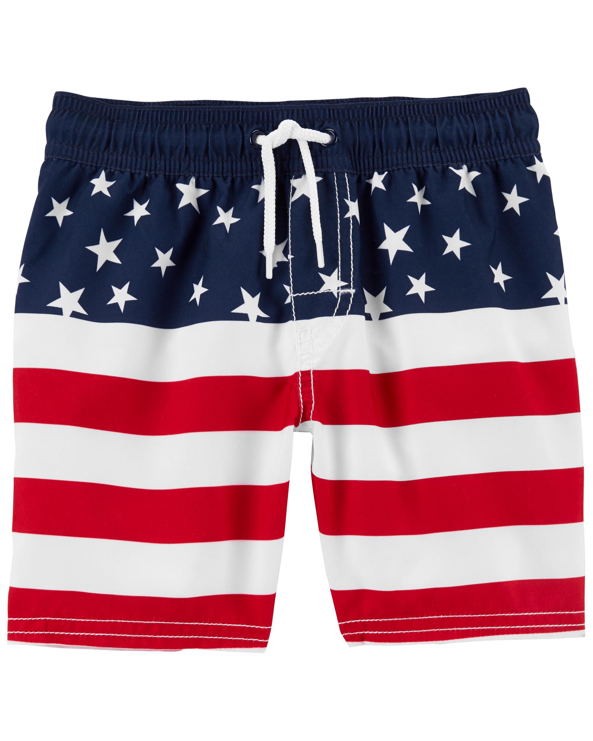 Infant american flag swim top trunks
