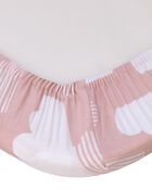 Skip Hop Cozy-Up 2-in-1 Bedside Sleeper 100% Cotton Fitted Bassinet Sheet - Pink & White Clouds, image 3 of 4 slides
