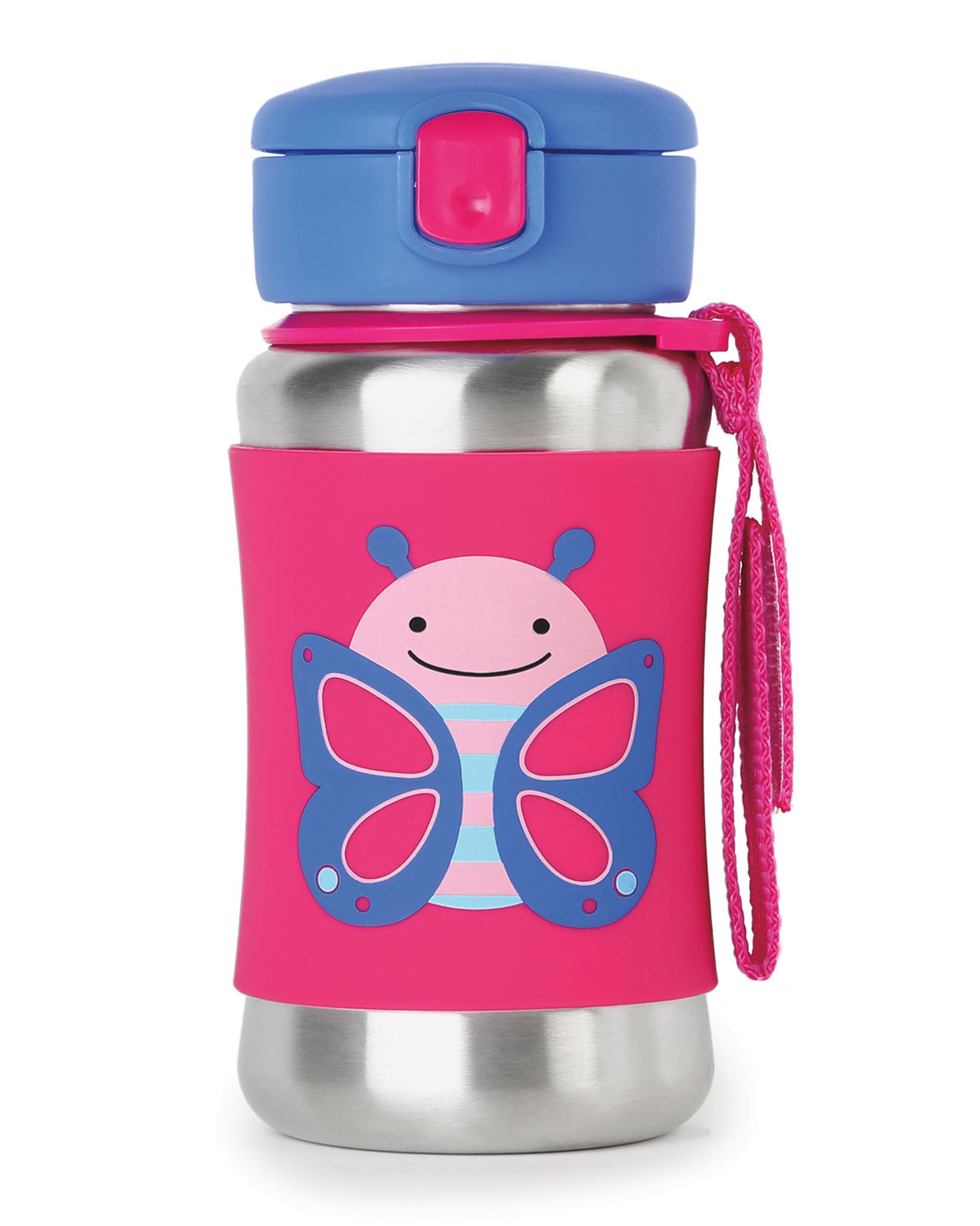 Zoo Stainless Steel Little Kid Straw Bottle, 