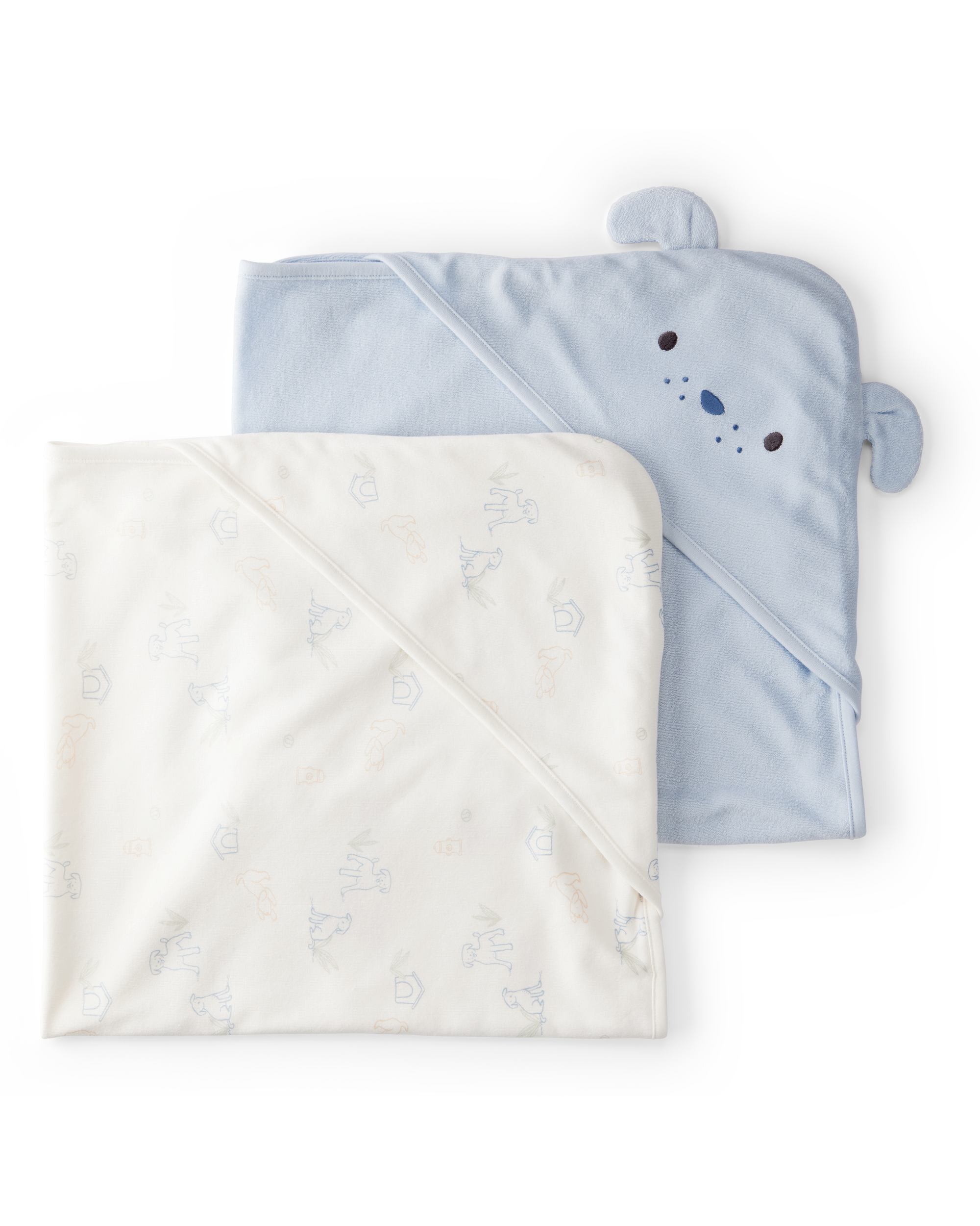 Baby 2-Pack Hooded Towels - Blue, 