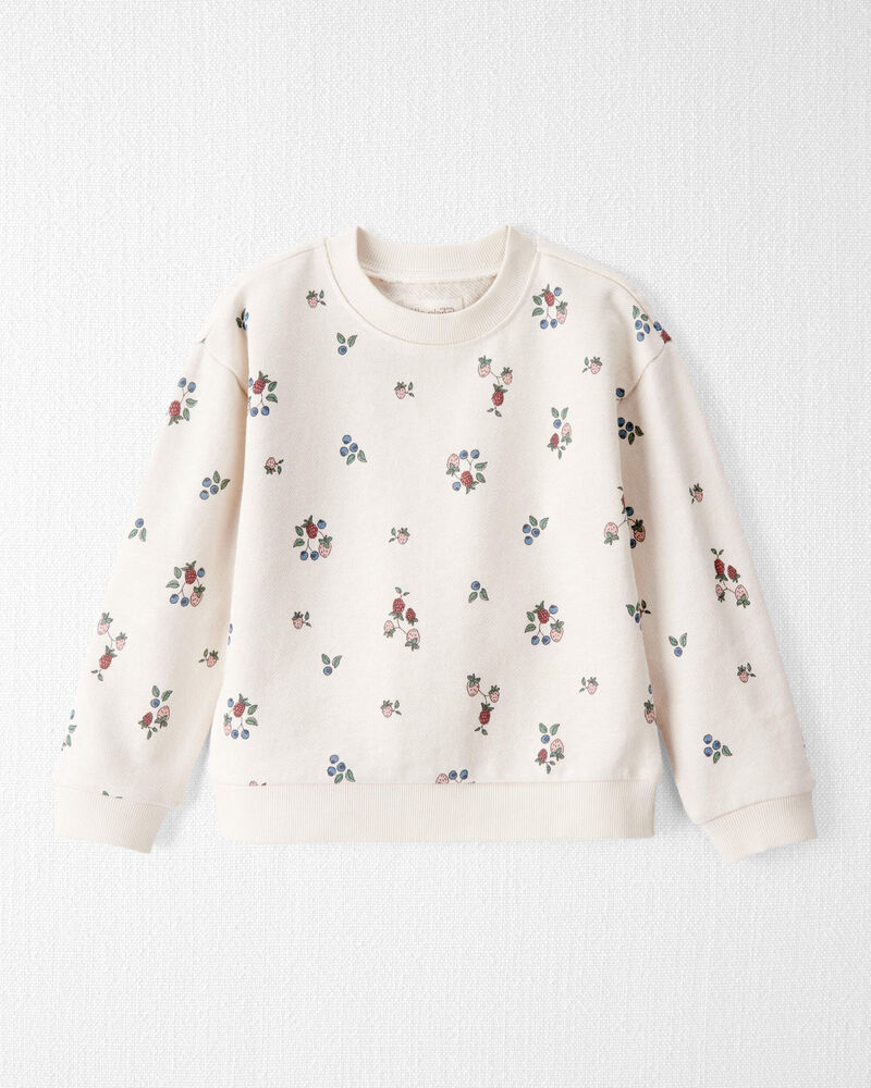 Toddler Organic Cotton French Terry Sweatshirt in Berry Blossom Print, image 1 of 5 slides