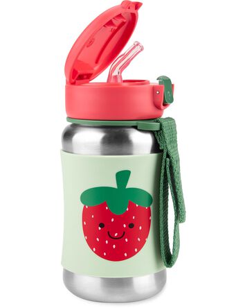 Strawberry Spark Style Stainless Steel Straw Bottle - Strawberry