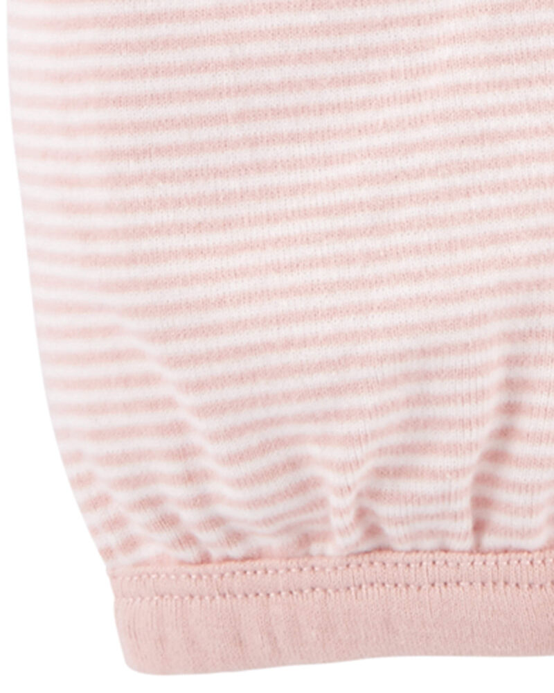 Baby Preemie Striped Cotton Sleeper Gown, image 2 of 3 slides