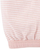 Baby Preemie Striped Cotton Sleeper Gown, image 2 of 3 slides