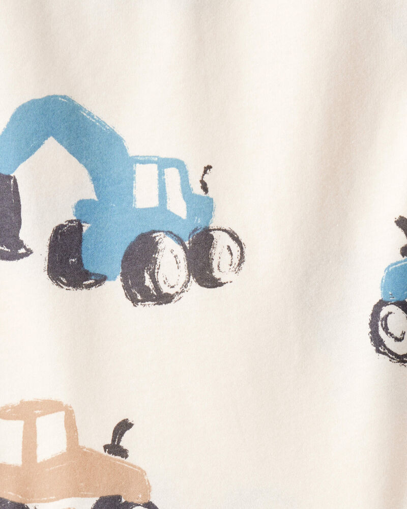 Baby Boy Construction Print Short-Sleeve Tee - Cream, image 2 of 3 slides