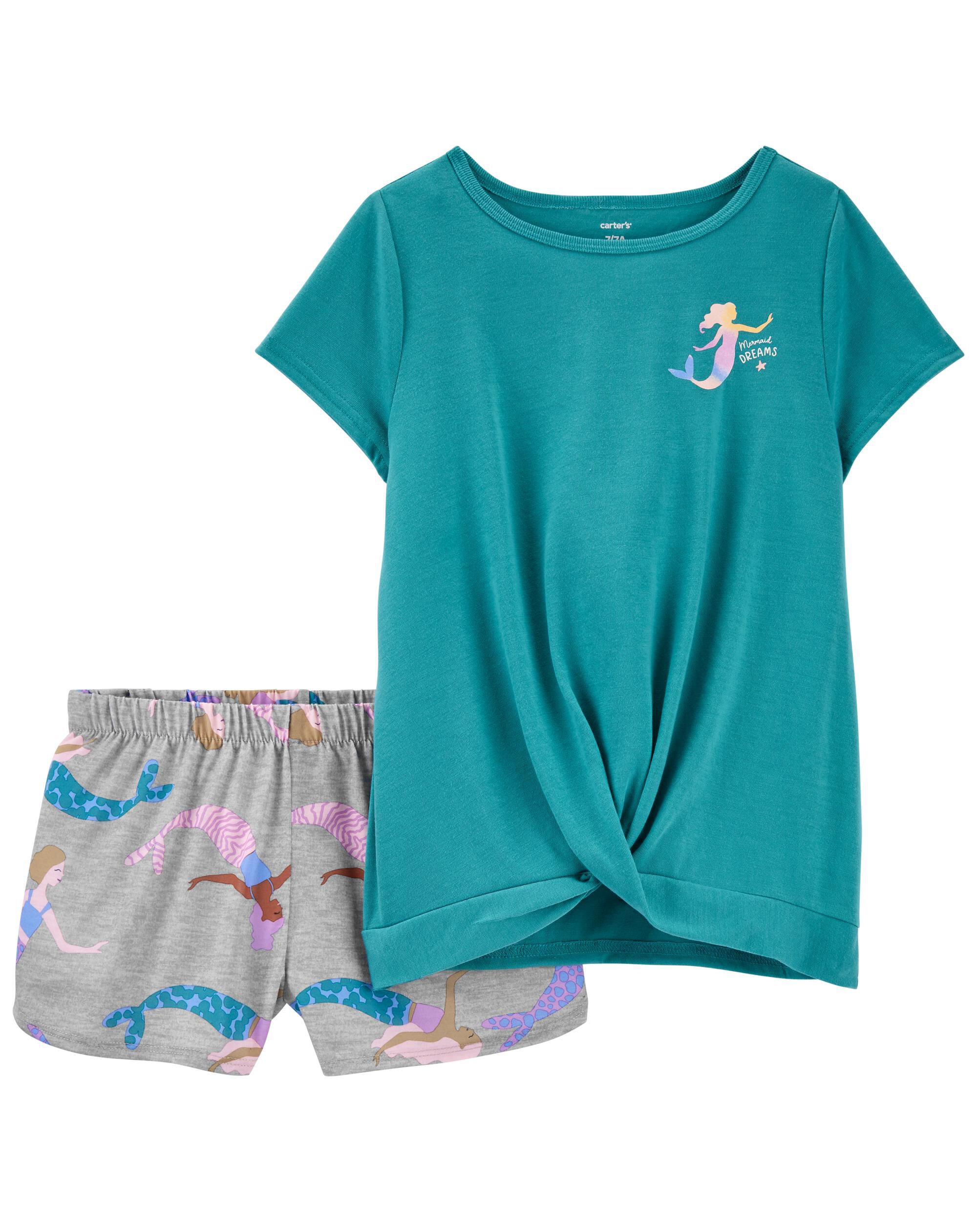 Multi Kid 2 Piece Mermaid Loose Fit Poly Pajamas skiphop