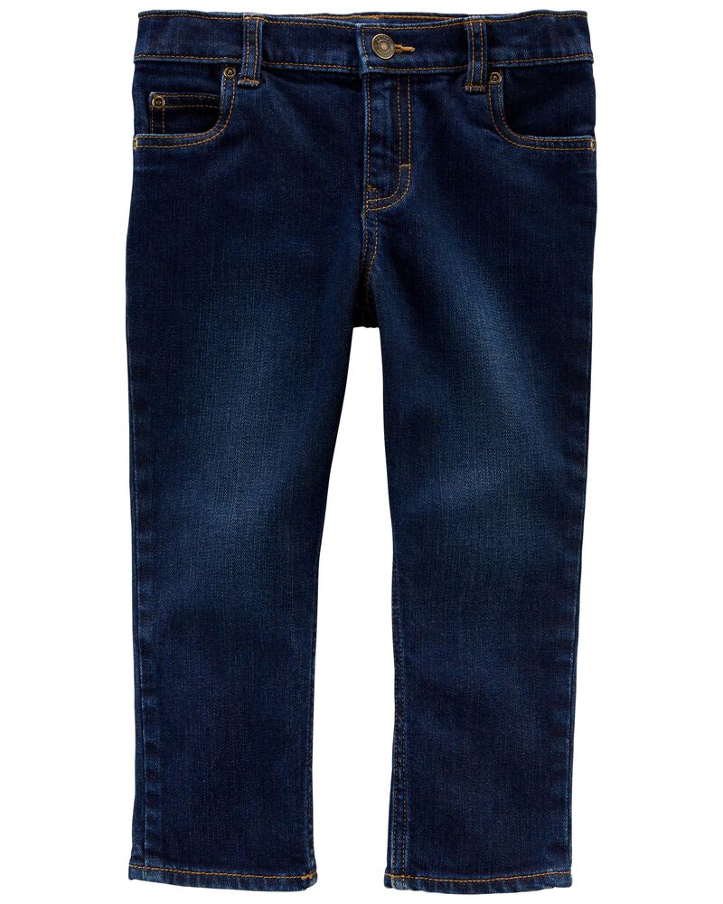 Toddler Straight Leg Dark Wash Jeans, image 1 of 2 slides