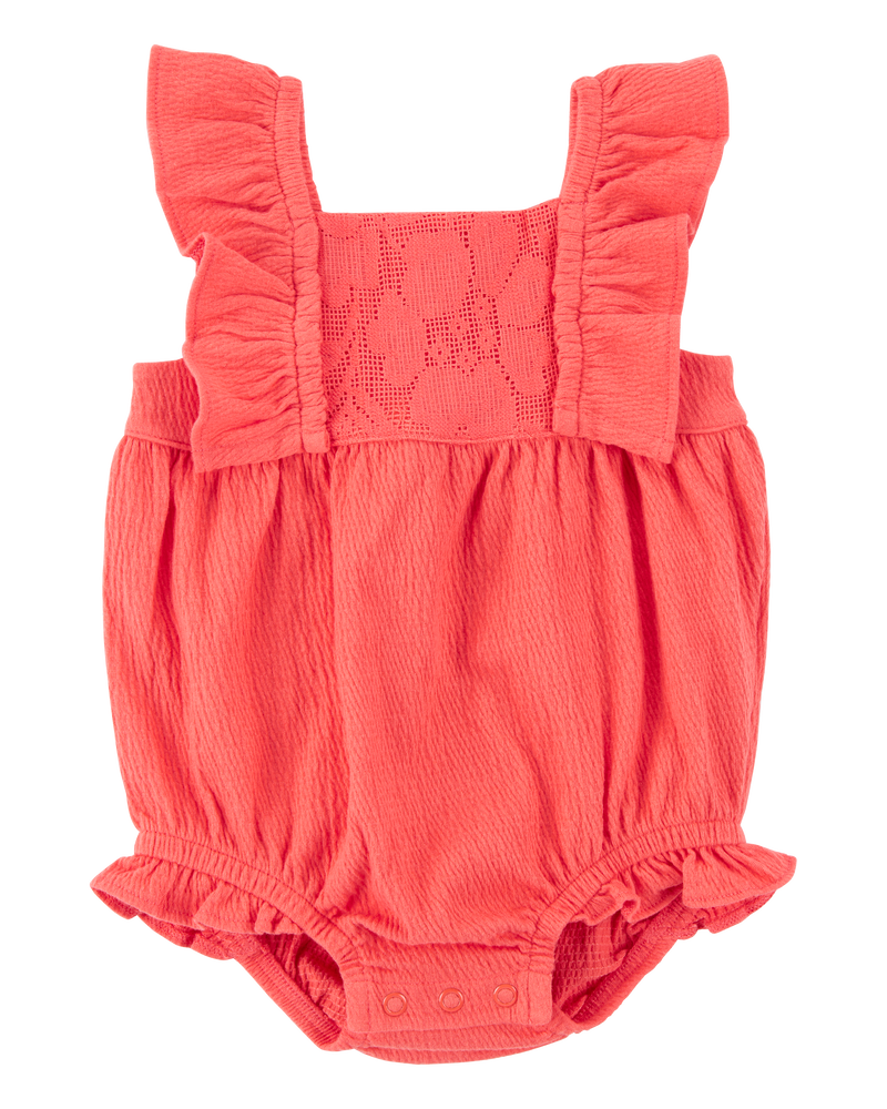 Baby Girl Lace Crinkle Jersey Bubble, image 1 of 3 slides
