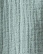 Baby Organic Cotton Gauze Shortalls in Green, image 4 of 6 slides