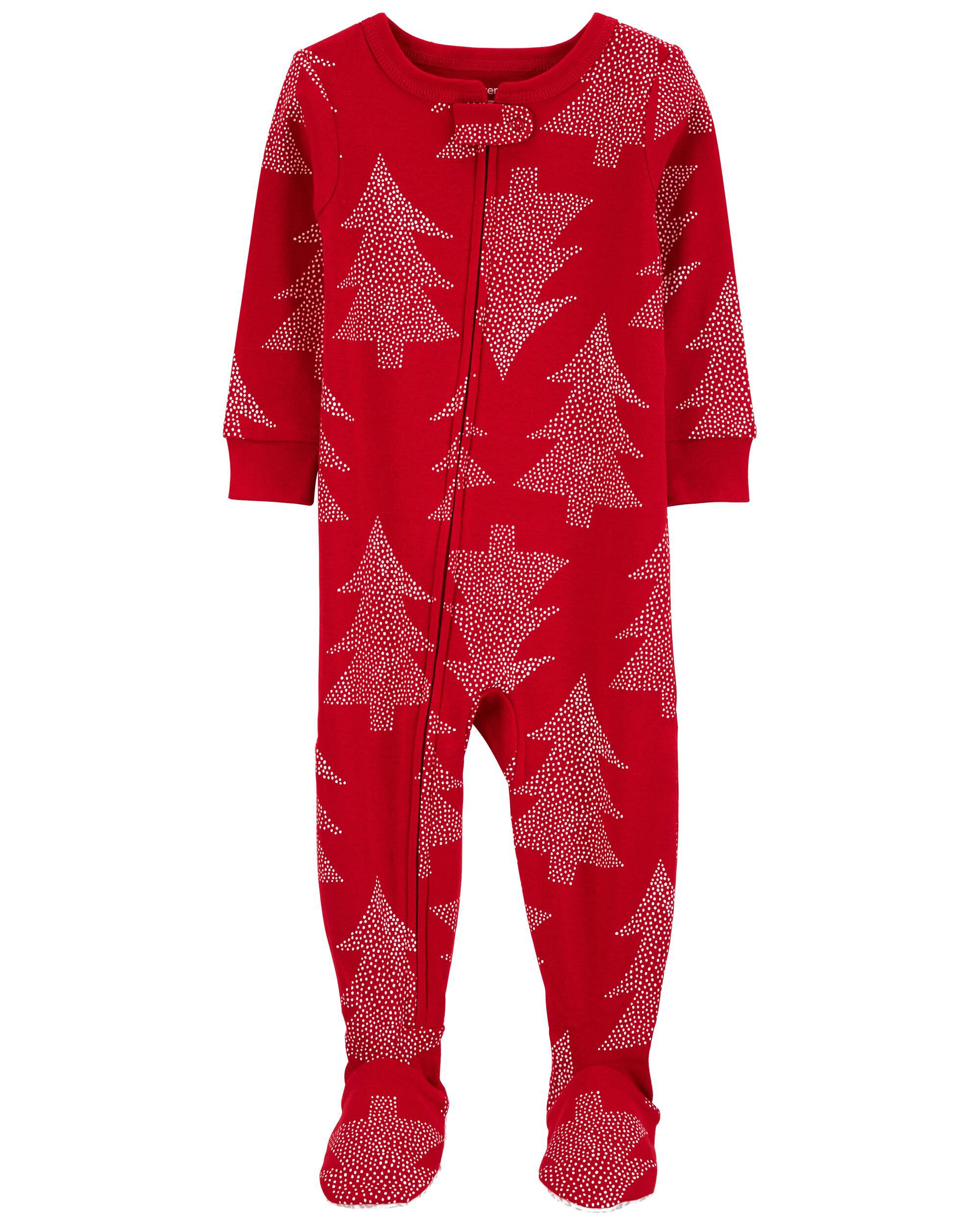 Red footie pajamas best sale baby