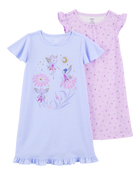 Girls 2-Pack Floral Fairy Nightgowns, image 1 of 4 slides