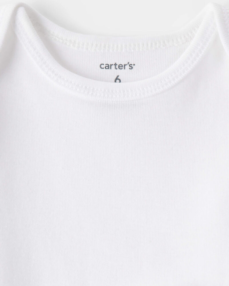 Baby 5-Pack Short-Sleeve Bodysuits - White, image 2 of 6 slides
