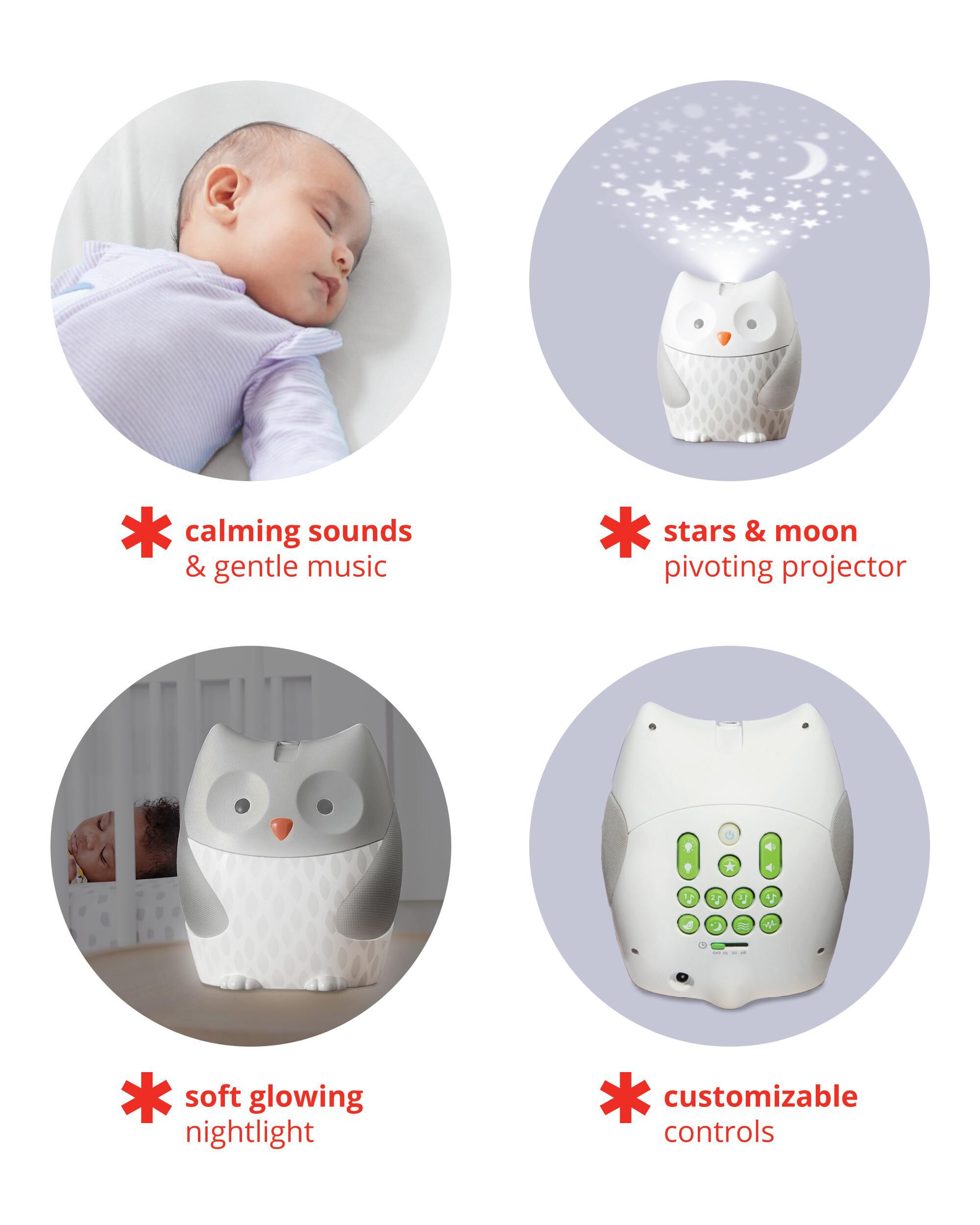 Moonlight & Melodies Nightlight Soother Owl, image 3 of 10 slides