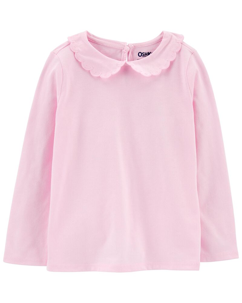 Toddler Embroidered Peter Pan Collar Top, image 1 of 3 slides