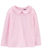 Toddler Embroidered Peter Pan Collar Top, image 1 of 3 slides