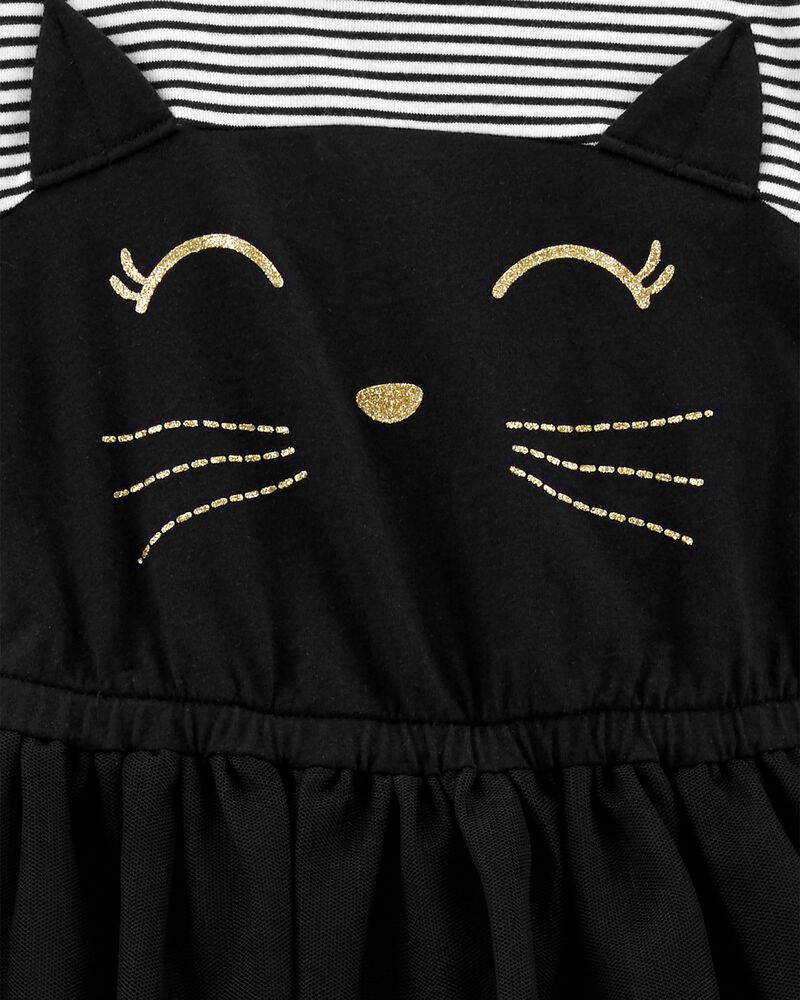 Toddler Halloween Cat Tutu Dress, image 3 of 4 slides