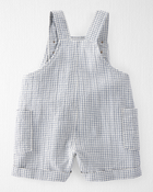 Baby Organic Cotton Checkered-Print Shortalls, image 2 of 5 slides